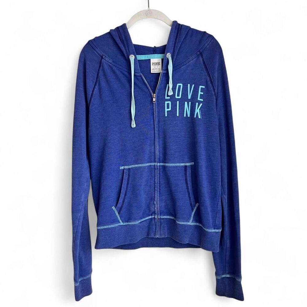 Victoria-s-secret Women's Blue and Navy Hoodie